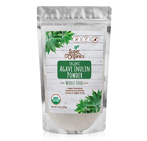 Super Organics Agave Inulin Powder - Vegan Sweetener - Good Source of Fiber - Organic Superfood Powder - Raw Superfoods - Whole Food Supplement  Vega