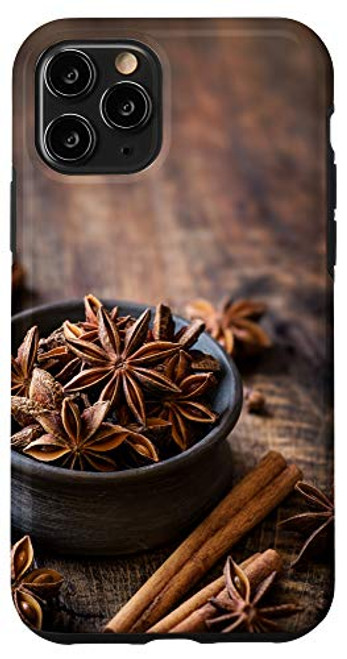 iPhone 11 Pro The Spice Mix Cinnamon Sticks Anise Stars on Brown Woodgrain Case