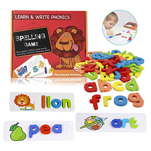 See and Spell Educational Toy for Toddlers  Sight Words Flash Cards Matching Letter Preschool Kindergarten Games Alphabet Puzzles Learning Toys Christ