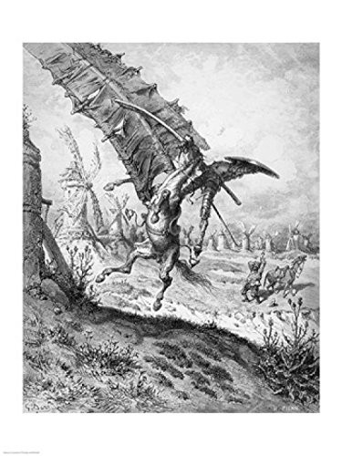 Don Quixote and the Windmills Poster Print by Gustave Dore -18 x 24-