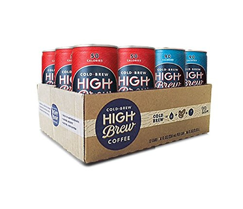 High Brew Cold Brew Coffee Double Espresso-Mexican Vanilla Variety Pack 8 Ounce Can -12 Count-