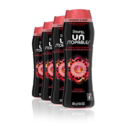 Downy Unstopables In-wash Scent Booster Beads  Spring  10 Ounce   Pack of 4