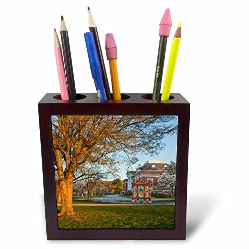 3dRose ph_92754_1 Folk Art, Huichol Art, Santa Fe, New Mexico US32 JMR1118 Julien McRoberts Tile Pen Holder, 5"