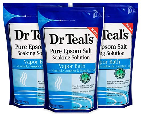 Dr Teals Epsom Salt 3-pack -6lbs Total- Vapor Bath with Menthol  Camphor and Essential Oils