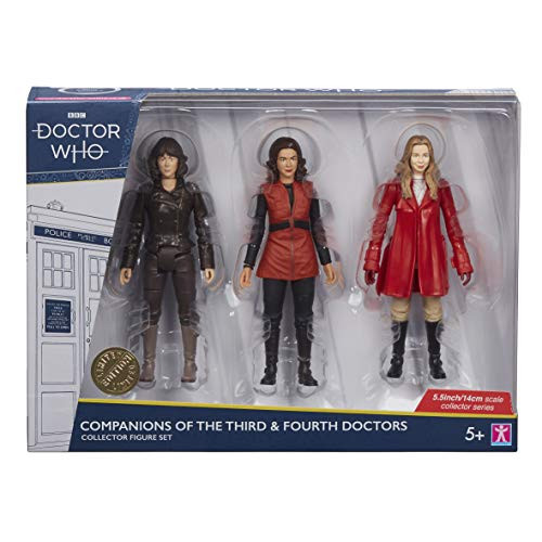 Doctor Who Companions of The 3rd and 4th Doctors Set B - Includes Sarah Jane Smith  Romana 1  and Romana 2 Action Figures - Classic Dr Who Merchandise -