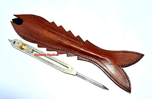 Aaban Nautical Brass Divider Proportional Engineer Drafting Tool 9 Leather CASE
