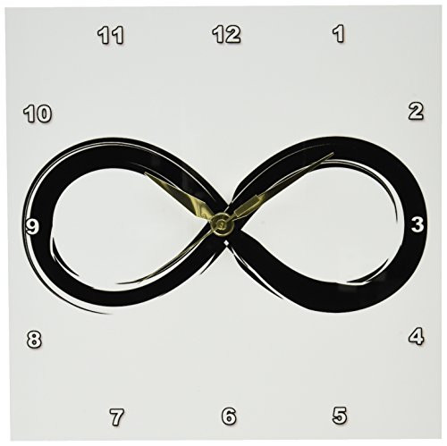 3dRose DPP-41795-1 Drawn Infinity Symbol Wall Clock  10 by 10-Inch  Black