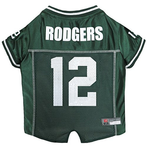 NFLPA Dog Jersey - Aaron Rodgers 12 Pet Jersey - NFL Green Bay Packers Mesh Jersey  Large