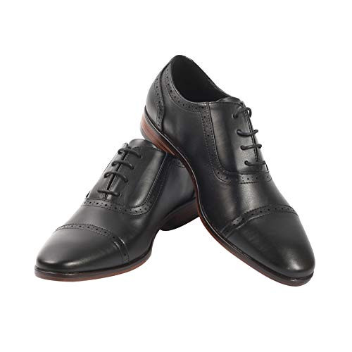 Mens Oxford Wingtip Lace Dress Shoes - Leather Dress Shoes for Work - Oxford Brogue Formal Party Shoes - Wedding Shoes - Quality Craftsmanship - Ever