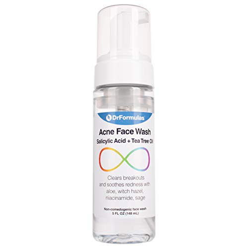 DrFormulas Face Wash for Oily Skin and Acne with Salicylic Acid  Vitamin C and Tea Tree Oil - 5 oz Dermatrope Foam Cleanser