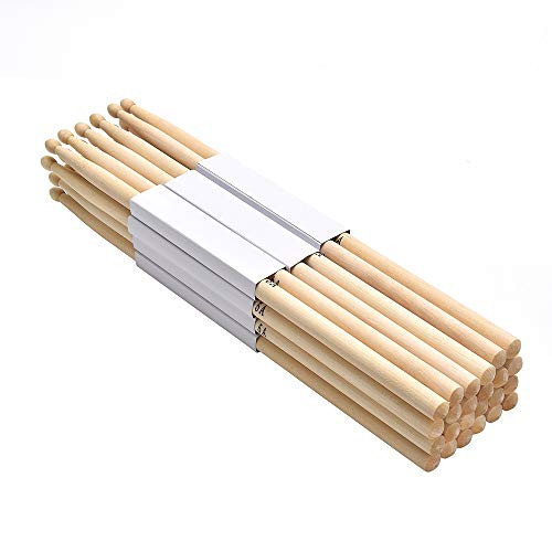 Ly Rosebush 12pairs 2B Drumsticks Hard Maple Wood Drum Sticks Wood Tip Student Drum Sticks