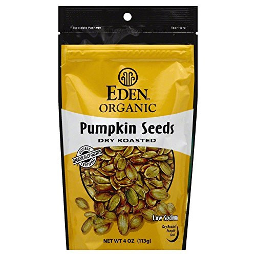 Eden Pumpkin Seeds Dry Roasted Salted 4-0 OZ -Pack - 6- Eden Pumpkin Seeds Dry Roasted Salted 4-0 OZ -Pack - 6-