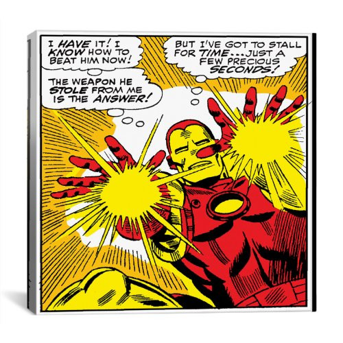 iCanvasART Marvel Comic Book Iron Man Panel Art B Canvas Art Print by Marvel Comics, 12 by 12-Inch