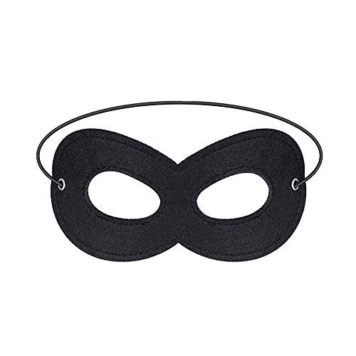 1 Piece Black Superhero Masks  Black Eye Mask Costume  Felt Eye Masks Can Adjustable Elastic Rope Incredible Mask  Great for Kid Party Halloween Mask