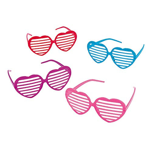 Oriental Trading Company Heart Shaped Shutter Shades Sunglasses - Set of 12