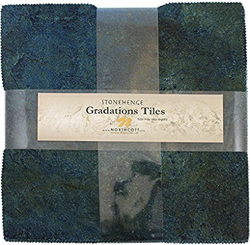 Stonehenge Gradations Blue Planet Stone Tiles 42 10-inch Squares Layer Cake Northcott