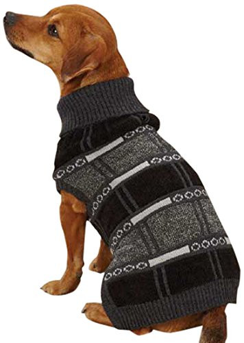 East Side Collection Chenille-Acrylic Chesterfield Dog Sweater  XX-Small  Gray