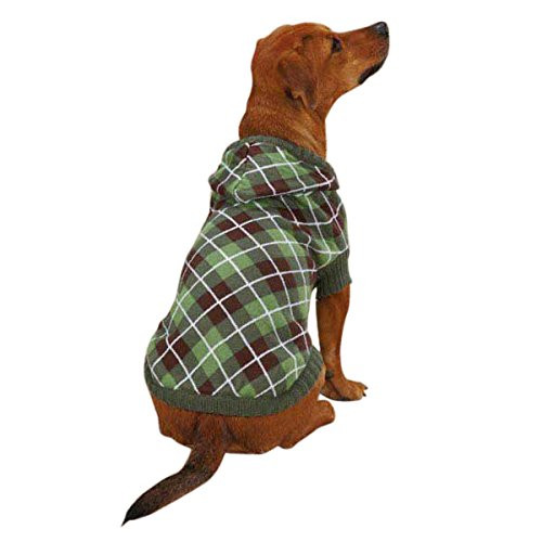 East Side Collection Acrylic Hooded Argyle Sweater  XX-Small  Green