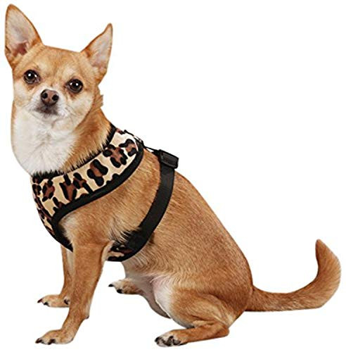 East Side Collection Polyester Plush Leopard-Print Dog Harness  Medium