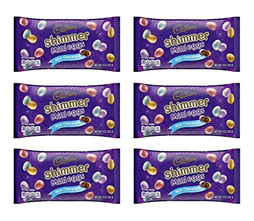 Cadbury Shimmer Mini Eggs Milk Chocolate Easter Candy With A Crisp Shimmer Sugar Shell - Bulk Pack of 6 Bags - 9 oz Per Bag - 54 oz Total Cadbury Shimmer Mini Eggs Milk Chocolate Easter Candy With A Crisp Shimmer Sugar Shell - Bulk Pack of 6 Bags - 9 oz Per Bag - 54 oz Total
