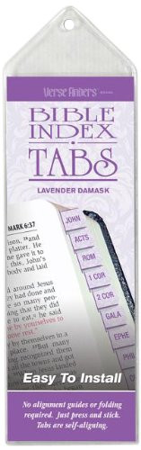 Verse Finders Bible Index Tabs - Horizontal Damask Lavener