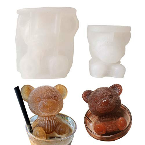 New Ice Cube Maker Little bear dog Shape Chocolate Mould Tray Ice Cream DIY Tool Whiskey Wine Cocktail Ice Cube 3D Silicone Mold Dishwasher Safe Ice C