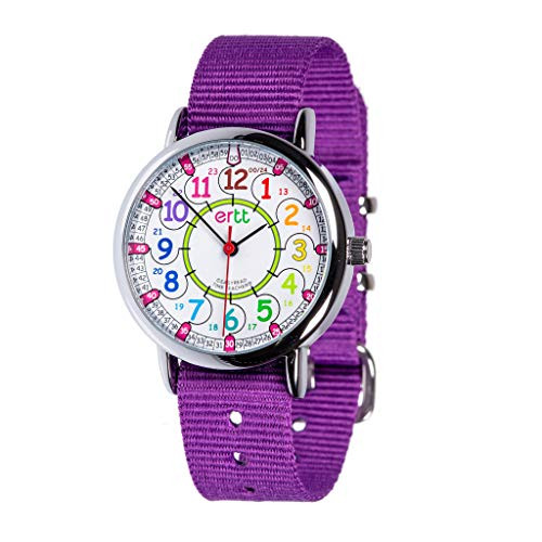 EasyRead Time Teacher Analog Learn The Time Childrens Watch Purple ERW-COL-24