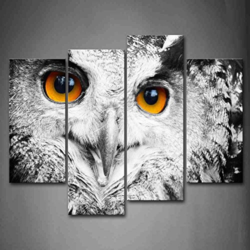 Firstwallart Owl Head Portrait Wall Art Painting Pictures Print On Canvas Animal The Picture For Home Modern Decoration