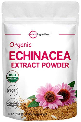 Micro Ingredients Organic Echinacea Extract Powder  10 Ounce  Pure Echinacea Supplement  Strongly Support Immune System and Boosts Immune Function  No