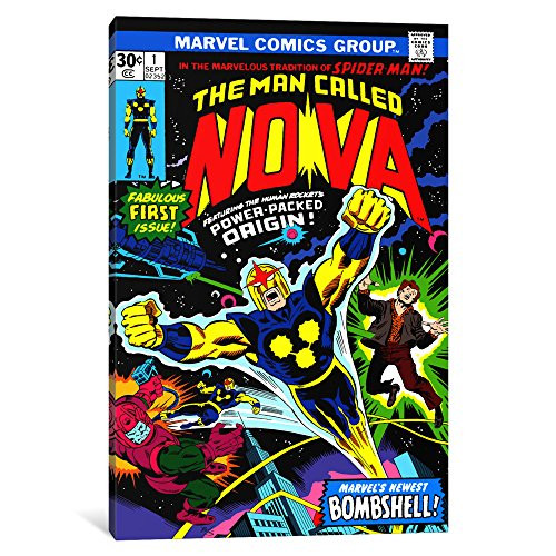 iCanvasART 1 Piece Marvel Comic Book Nova Issue Issue Cover 1 Canvas Print by Marvel Comics, 18 x 12/0.75" Deep