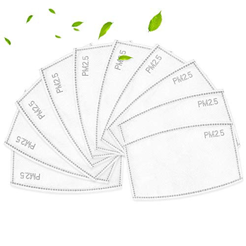 PM 2-5 Activated Carbon Filters Insert  ?10 Pieces?5 Layers Mask Filters Replacement Anti Haze Filter Paper Meltblown Cloth Filters Respirator Filters