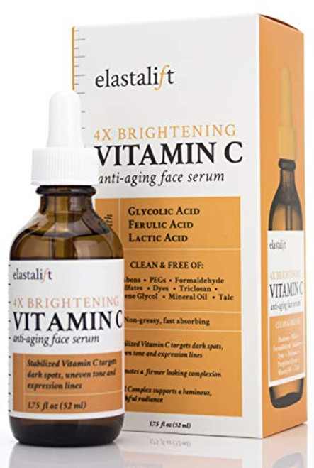Elastalift Vitamin C Serum for Age Spots Wrinkles Expression Lines- Anti-Aging Serum w-Vitamin C and Hyaluronic Acid brightens skin and helps promote a Elastalift Vitamin C Serum for Age Spots Wrinkles Expression Lines- Anti-Aging Serum w-Vitamin C and Hyaluronic Acid brightens skin and helps promote a