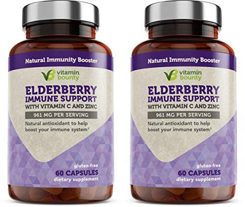 Elderberry - with Zinc  Vitamin C and Echinacea - Advanced 5-in-1 Blend -2 Pack-