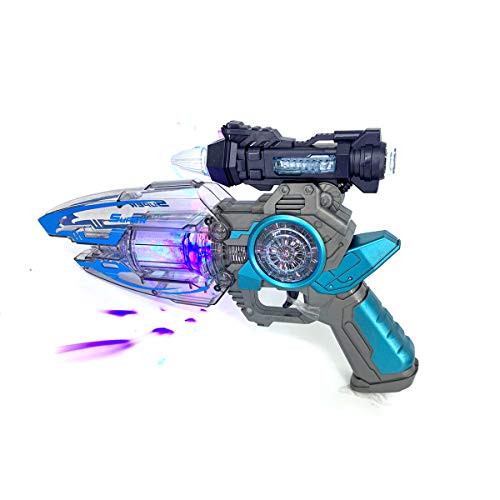 PandF Electronic Super Space Gun Toy Led Flashing Lights with Realistic Gun Sound 29cm