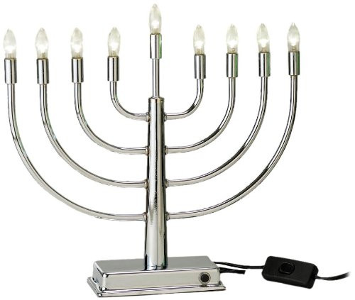 Rite-Lite Judaica Energy-Saving Super Brite LED Low Voltage Steel Menorah