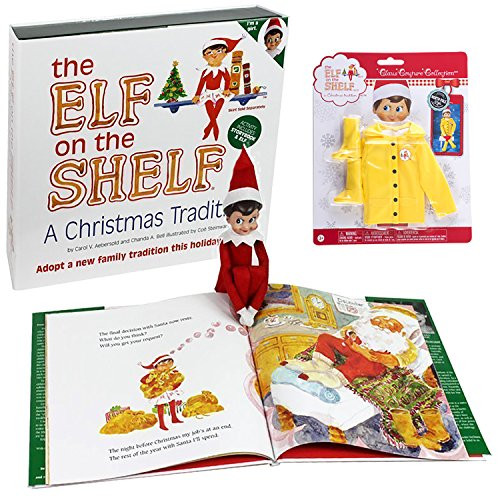 Elf on The Shelf Girl Elf Dress Up Set Raincoat Set  Girl Scout Elf  and Elf on The Shelf Storybook