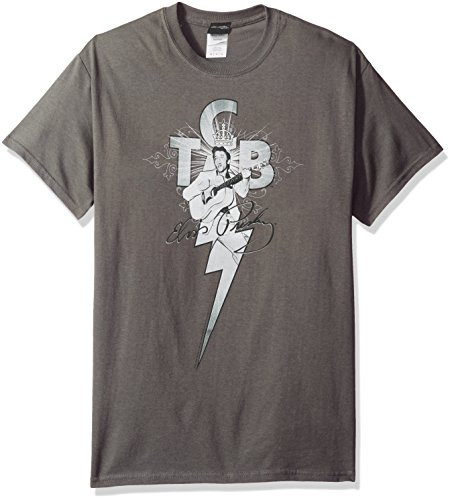 Trevco Mens Elvis Short Sleeve T-Shirt  Ornate Charcoal  Large