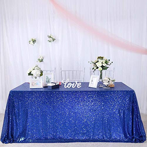 GFCC Royal Blue Sequin Tablecloth - Rectangle 50x80inch Glitter Tablecloth for Party Wedding Banquet Christmas Sparkle Table Cover Shimmer Cake Table
