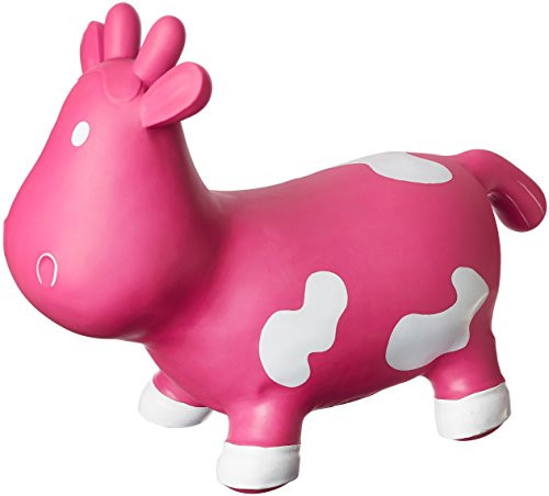 Trumpette Howdy Bouncy Rubber Cow, Pink