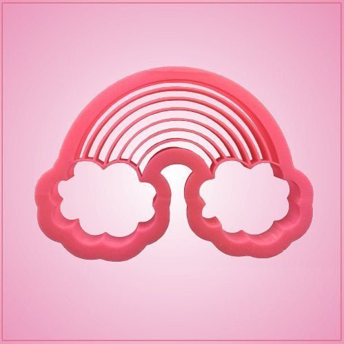 Embossed Rainbow With Clouds Cookie Cutter 2-1-2 Inches Tall