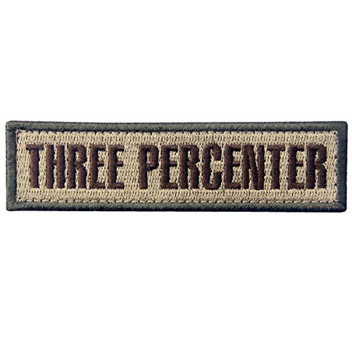 Three Percenter Tactical Embroidered Morale Applique Fastener HookandLoop Patch - Multitan