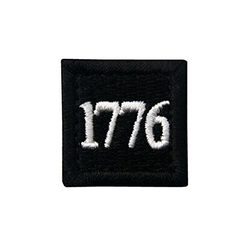 1776 American Independence Emblem Tactical USA Morale Embroidered Applique Fastener HookandLoop Patch - Black