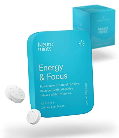 Neuro Mints Nootropic Energy Mints - Caffeine - L-theanine - B Vitamins - Sugar Free - Gluten free - Vegan -6 Pack - 72 Pieces  Mint-