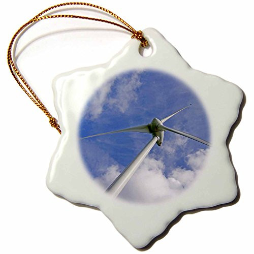 3dRose orn-81329-1 Energy  Wind Generator  Meautis-Auvers  France EU09 ABA0099 Alex Bartel Snowflake Porcelain Ornament  3-Inch