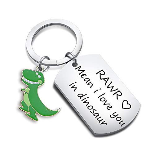 G-Ahora Dinosaur Couple Keychain RAWR Mean I Love You in Dinosaur T-Rex Gift Dinosaur Jewelry Dinosaur Lovers Gift -RAWR KR-