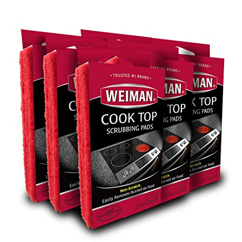 Weiman Cook Top Scrubbing Pads  18 Count  6 Pack Cuts Through The Toughest Stains - Scrubbing Pads Carefully Wipe Away Residue