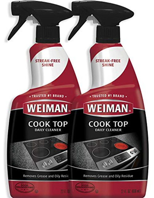 Weiman Cooktop Cleaner for Daily Use -2 Pack- Streak Free Residue Free Non-Abrasive Formula - 22 Ounce Weiman Cooktop Cleaner for Daily Use -2 Pack- Streak Free Residue Free Non-Abrasive Formula - 22 Ounce
