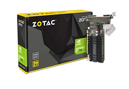 ZOTAC GeForce GT 710 2GB DDR3 PCI-E2-0 DL-DVI VGA HDMI Passive Cooled Single Slot Low Profile Graphics Card -ZT-71302-20L-