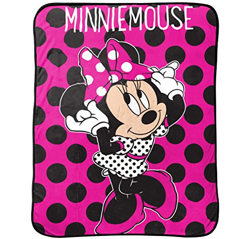 Jay Franco Dots are The New Black Plush Throw  Minnie Pink