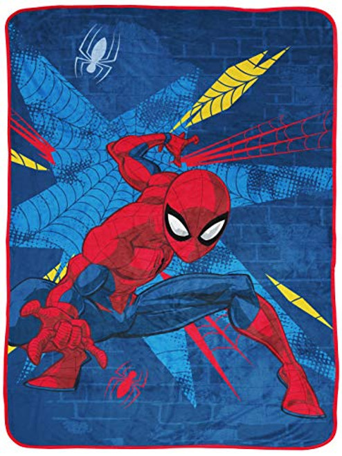 Jay Franco Marvel Spiderman Off The Wall Throw Blanket - Measures 46 x 60 inches Kids Bedding - Fade Resistant Super Soft Fleece -Official Marvel Pro Jay Franco Marvel Spiderman Off The Wall Throw Blanket - Measures 46 x 60 inches Kids Bedding - Fade Resistant Super Soft Fleece -Official Marvel Pro